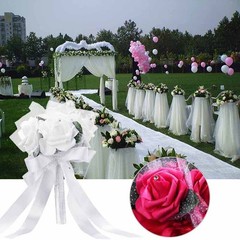 Hand Bunch Bridal Holding Flower Artificial Rose Silk Bouquet Bridesmaid Decor