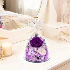 Casaido Mothers Day Rose Gifts for Women, 7″ Purple Preserved Roses Flowers in G