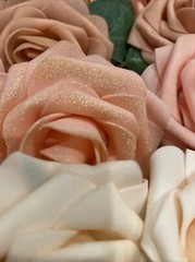 25-50 Pcs Foam Artificial Rose Heads Flowers W/Stem Wedding Bride Bouquet Decors