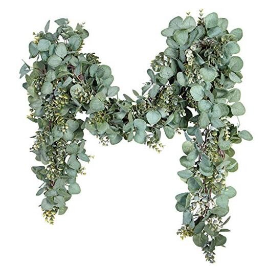 Eucalyptus Garland 6.56 Ft Lush Silver Dollar Leaves Boxwood 1 Pack Green