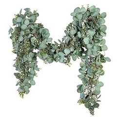 Eucalyptus Garland 6.56 Ft Lush Silver Dollar Leaves Boxwood 1 Pack Green