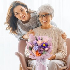 Jtoder Forever Flowers for Delivery, Preserved Flower Bouquets, Long A-Purple