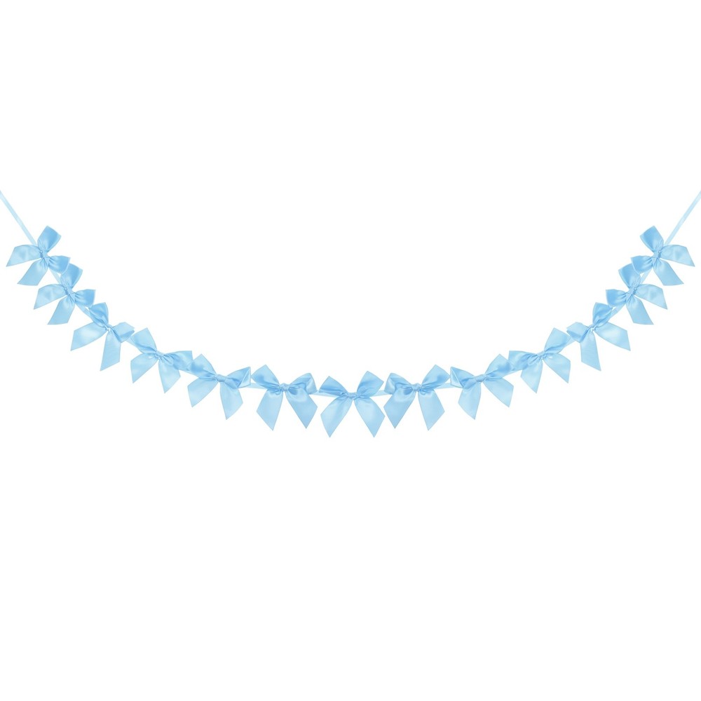 1 String of 13 PCS Sky Blue Bow Garland Banner Decoration Party Bow
