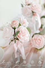 Set of 6 Blush Wedding Centerpieces, Dusty Rose Silk Foam Flowers