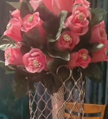 Bling Crystal Wedding Bouquet Matching Bling Boutonere Bling Pink Rose Bouquet