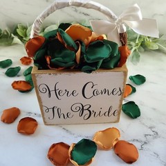 Emerald, Terracotta Rose Petals for Flower Girl Toss, Boho Fall Wedding Decor