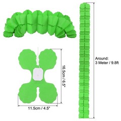 6Pcs 9.8ft Four-Leaf Paper Flower Garland Hanging Streamers Lime Green