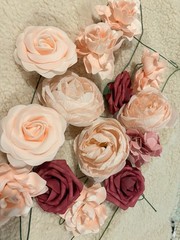 Ling’s Moment Artificial Rose Wedding Flowers Bulk Pink Burgundy