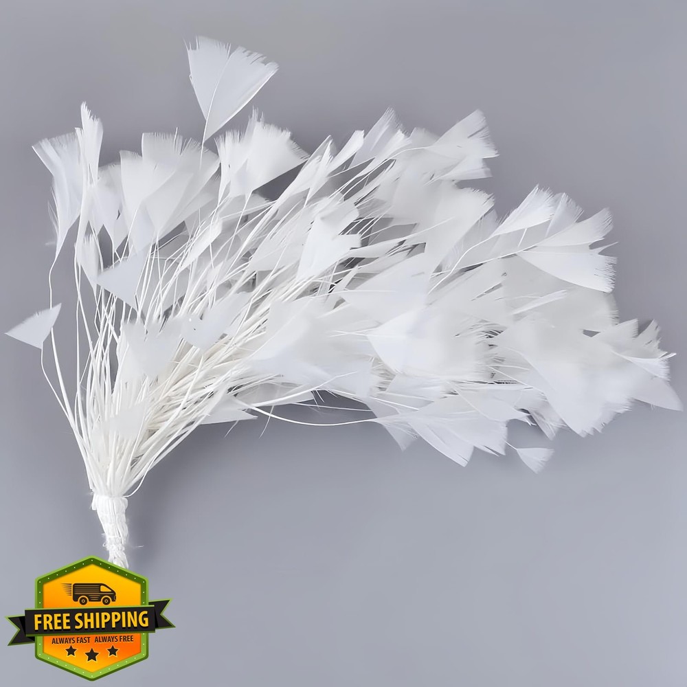 GYBZZR Feather Bouquet, White 10-12 inch
