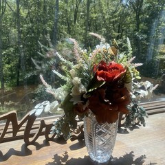 Beautiful Bridal Wedding Bouquet Budget Handmade Faux Flowers Pink Red Brown
