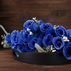 84 Royal Blue SILK ROSE BUDS Wedding Party Flowers Bouquets Decorations on SALE