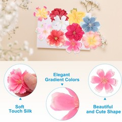 100Pcs Fake Silk Flower Heads, Artificial Cherry Blossom Wedding, Pink