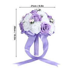 Romantic Artificial Wedding Bouquet For Bridal Holding – Purple Popular