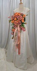 Orchid Rose Garden Faux Silk Cascade Wedding Bouquet