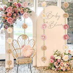 Kriyokiaa Tissue Paper Flowers Boho Blush Pink Pom 6 Inches, Dusty