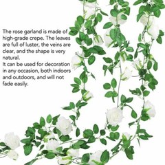 7.5ft Artificial Rose Garlands Fake Silk Flowers Hanging Vines Wedding Party US