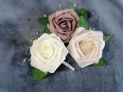 1PC Artificial Flowers Handmade Groom & Best Man Boutonniere for Wedding w/ Pin