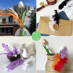 50pcs Curly Nagorie Goose Feathers 5-7inch for Hat Dress Decor Crafts DIY White