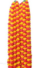 100 PC Wedding hanging Garland Indian Marigold Yellow With Red flower Wall Decor