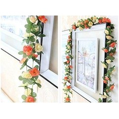 Champagne Orange Silk Flower Garland 5pcs Wedding Party Decoration 41FT New