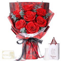 Preserved Flowers Bouquet 7 Roses – Red Real Rose & for Delivery,
