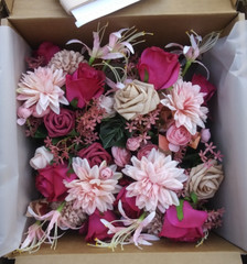 Ling’s Moment Artificial Flowers Hot Pink Bridesmaid Bouquet – Set of 4