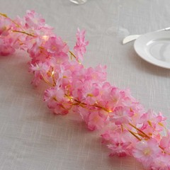 6 ft LED Pink Artificial Cherry Blossom Garland Fairy Lights Wedding Decorations