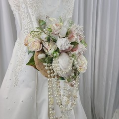 Seaside Crystal Treasures Faux Silk Wedding Bouquet