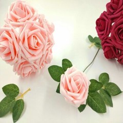 50/25 white Artificial Flower Real Looking Foam Roses Decoration DIY for Wedding