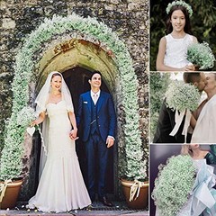 Babys Breath Artificial Flowers Fake Flowers Gypsophila Bouquet 24 Pcs White