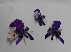 Rustic Package Silk Flower Wedding Bridal Bouquet Eggplant Lavender Lace Burlap