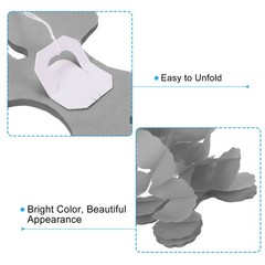 9.8ft Four-Leaf Garland, 9 Pack Tissue Paper Hanging Flower, Grey