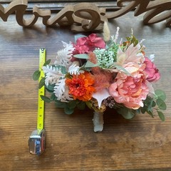 Bridal Wedding Bouquet Budget Friendly Beautiful Faux Flowers White Pink Orange