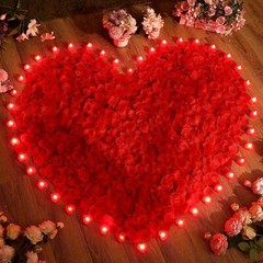 Romantic Artificial Rose Petal – 6000 Pieces – Heart LED Candle – Decorative