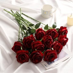 60 Pcs Burgundy Roses Artificial Flowers Bulk, Maroon Flowers Burgundy-60