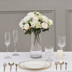 IVORY 2 Bouquets 12″ SILK FLOWERS Assorted Artificial Floral Bushes Party Events
