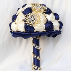White and Wine Red wedding bouquet artificial Sweet 15 Quinceanera bouquet