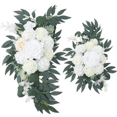 Dusty Blue Wedding Arch Artificial Floral Swags 23.6 & 15.7 inch Wedding