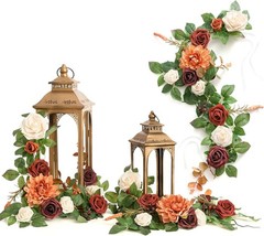 6Pack 2ft Artificial Flowers Garland Dusty Rose Lantern Flower Centerpieces