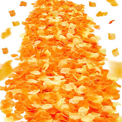 2000 Pcs Orange Yellow Rose Petal for Wedding Decorations Fake Silk Rose Flower