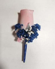 Pink Navy Blue Rose Calla Lily Bridal Wedding Bouquet Accessories