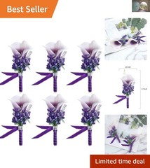 Handmade Calla Lily Boutonnieres Set of 6 – Elegant Wedding & Anniversary Choice