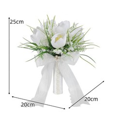 Bridal Bouquet Handheld Bridal Floral Arrangement Lifelike for Ceremony, Bride