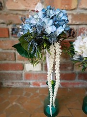 Four Pre-made Artificial Bridesmaids Bouquets Blue White