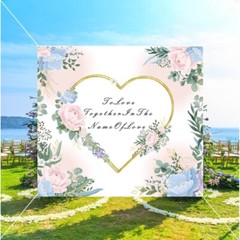 Large Heart Floral Crafting Mat for Ceremony Photo Booths and Receptions
