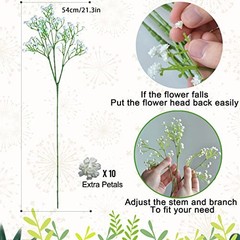Babys Breath Artificial Flowers Fake Flowers Gypsophila Bouquet 24 Pcs White