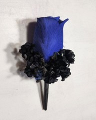 Royal Blue Black Rose Calla Lily Bridal Wedding Bouquet Accessories