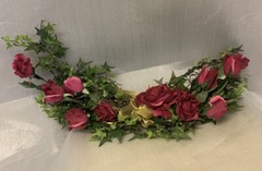 Vintage Artificial Rose Flower Burgundy Floral Garland Wedding Ceremony Backdrop