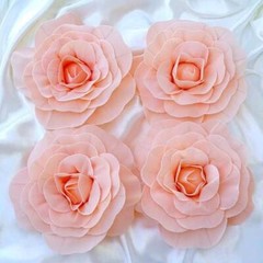 8 pcs 12″ Blush Artificial Large Roses Flowers Wall Backdrop Party Wedding