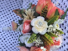 Wedding flowers bridal Bouquet Package Corals And Sunflowers 8 Bouquet